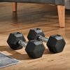 15lbs/Single Rubber Dumbbell Weight Set in Pair for Home Cardio Exercise