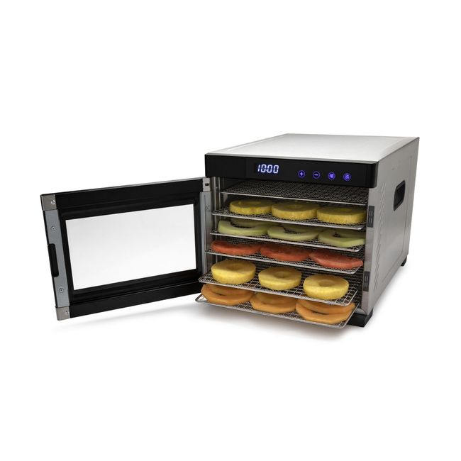 ChefWave 10 Tray Food Dehydrator with Stainless Steel Racks, Temp + Time  Control 