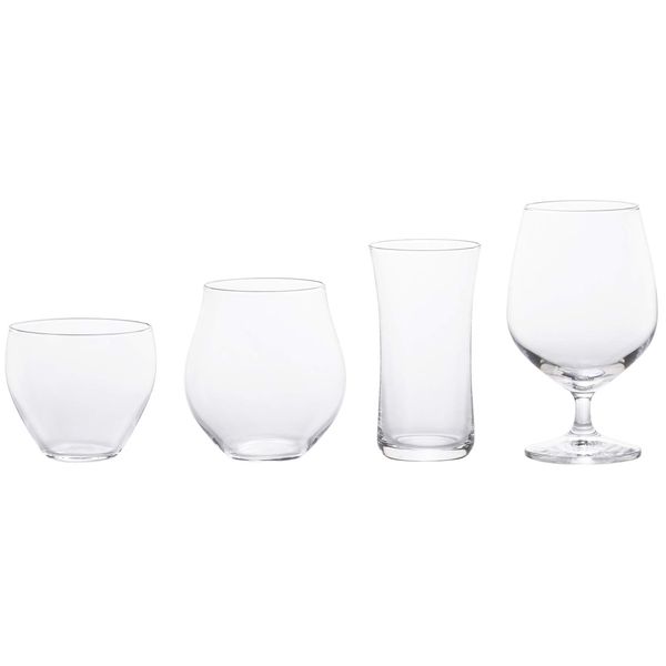 ADERIA S6338 Craft Salmon Glass Tasting Set, Clear, Dishwasher Safe, Comes in a Gift Box, Made in Japan, Highball Cup, Wedding, Celebration, Beer, Stylish, Present, Popular, Ranking Glass, Sake,