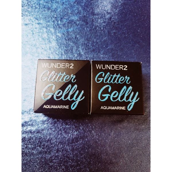 NEW Wunder2 Glitter Gelly Long Lasting Glitter Gel 1.5ml Lot of 2 Aquamarine