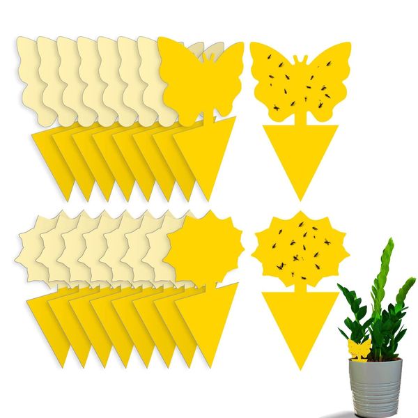 Rpanle 50 Pieces Fruit Fly Traps, Yellow Dual-Sided Sticky Fly Traps, for Flying Aphid, Whiteflies or Flying Plant Insects