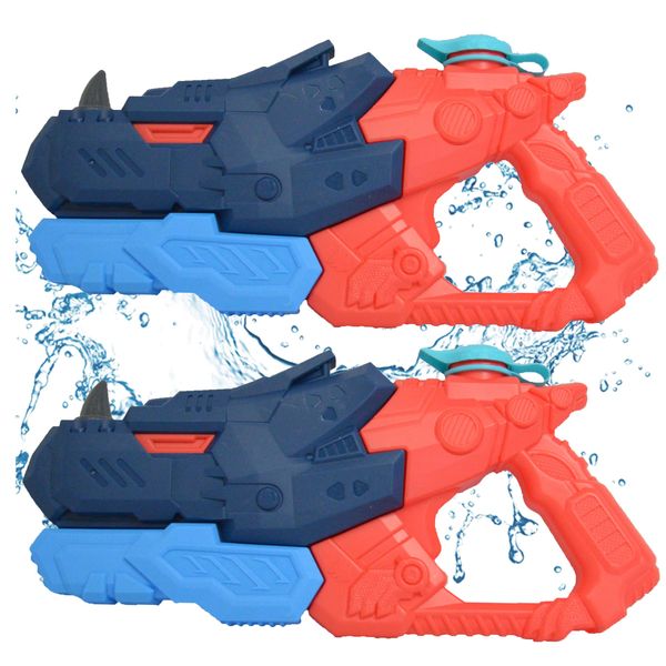 Super Water Blaster Wet Play, 2 PCS Rhino Water Fun Sports Fast Shooter Water Squirt Toy Gun for Pool, Beach, Sand Fun Play, Fast Shooter Water Gun for Kids, Children, Adults