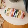 LAGO TERRA Geometric Leaf Print Hard Shell Glasses Case - Kaleidoscopic (Medium)