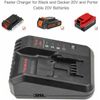 20V MAX Rapid charger Replacement for Black Decker and Porter Cable  Battery