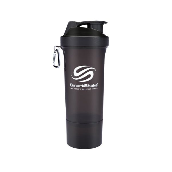 SmartShake Slim Black 16.9 fl oz (500 ml) Multifunctional Protein Shaker
