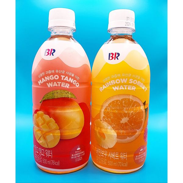 Baskin Robbins Mango Tango Water 500ml 6pcs + Rain Sherbet Water 500ml 6pcs