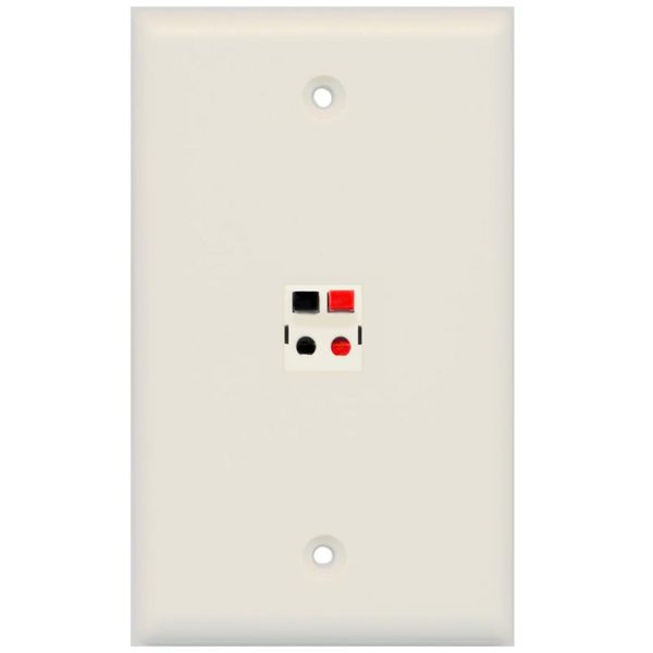 RiteAV - 1 Port Speaker Wall Plate - Light Almond