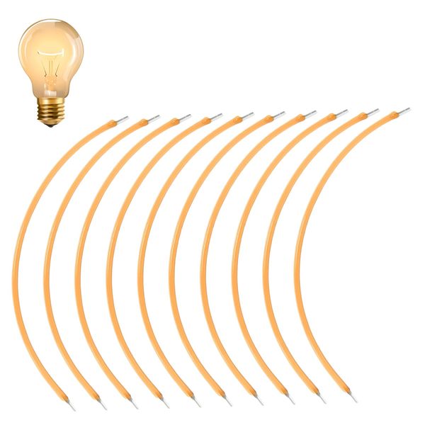 Asfrode 10 Stück LED Filament, 3V, Flexibles Filament, 2200 K Leuchtmittel, LED-Dioden, flexible Filament-Lampenteile, LED-Dioden-Leuchtmittel Filament für selbstgemachtes Spielzeug und Dekoration