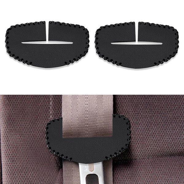 CHRYMUM 2PCS Seat Belt Buckle Cover, Auto Seat Belt Buckle Protector, Car Universal Seat Belt Clips Cover, Anti-Scratch Seat Belt Buckle Protector Car Interior Accessories for Most Vehicles (Black)