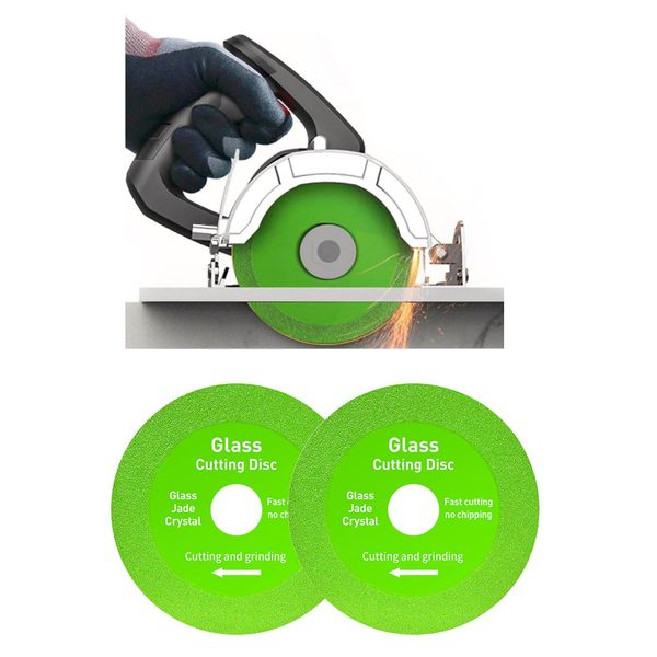 happykau Glass Cutting Grinder, 3.9 x 0.4 x 0.8 inches (100 x 1 x 20 mm), 2 Piece Diamond Cutter Sander, Blade Sharpness, Glass Cutter, For Glass, Ceramic, Glass Bottles, Etc., Cutting Grinder, DIY