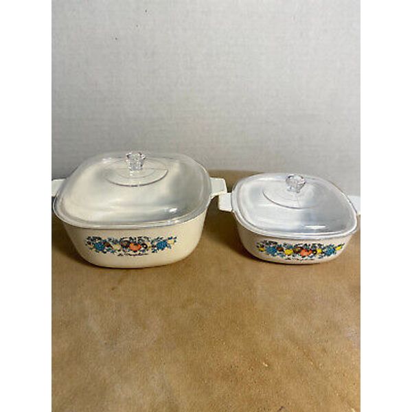 1970’s Childs Toy Corningware Plastic Casserole Dishes With Lids