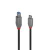 LINDY 36666 1m USB 3.2 Typ C an B Kabel, 5Gbit/s, Anthra Line