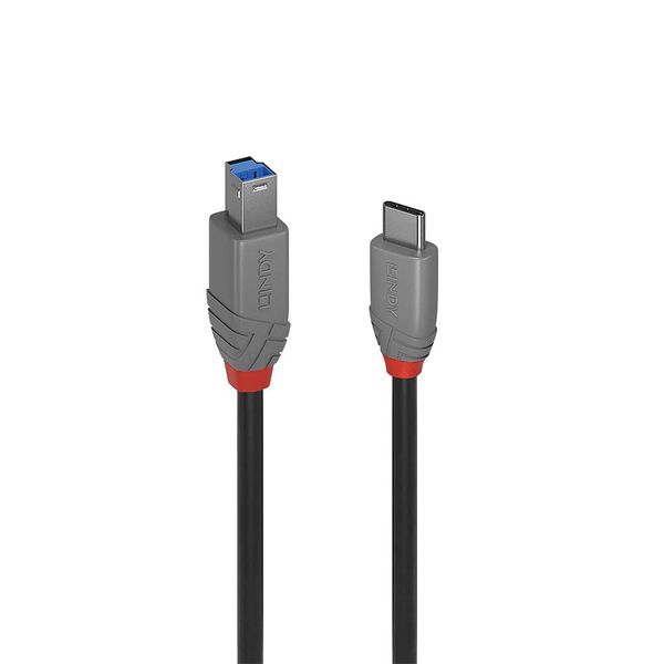 LINDY 36666 1m USB 3.2 Typ C an B Kabel, 5Gbit/s, Anthra Line