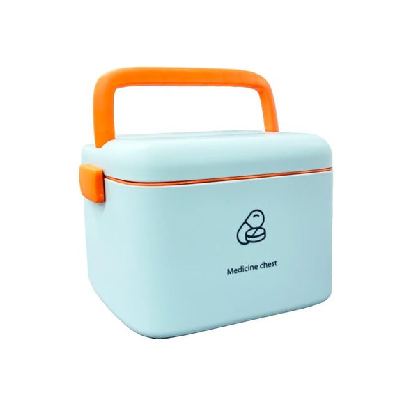 PEACEUP PKB04 First Aid Kit, Scandinavian Style, With Tray, Small, Medium, Stylish, First Aid Box, Disaster Prevention, Medicine Box, Portable, Household, PP, First Aid, Handheld, Car, Emergency, Disaster Preparedness Supplies (S, Blue)