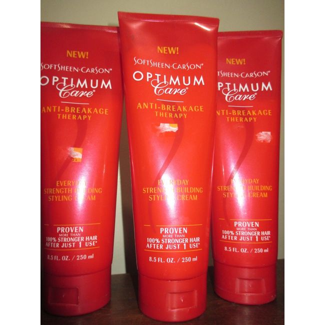 Lot of 3 SoftSheen Optimum Care Everyday Strength Building Styling Cream 8.5 oz