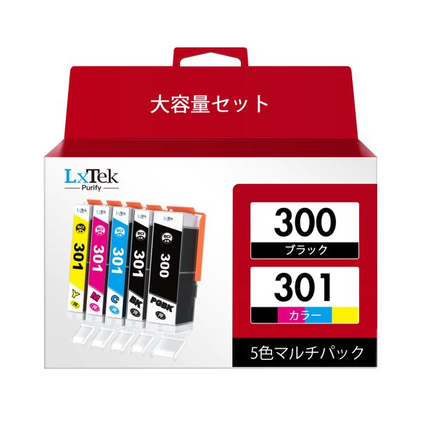 LxTek Purify BCI-301 BCI-300 Compatible Ink Cartridge for Canon 301 300 5 Color Set for PIXUS TS7530