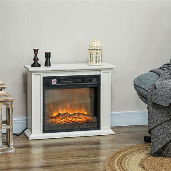 Cozy Electric Fireplace Heater with Realistic Flames Adjustable Heat Settings