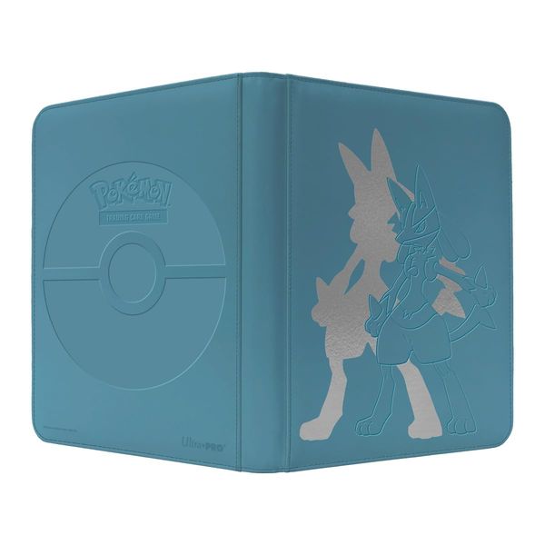 Ultra Pro Elite Series Pokémon Cards PRO-Binder - Lucario Design, Holds 360 Sleeved Cards, 9-Pocket Side-Loading Pages, Padded Leatherette with Foil, Zipper Closure, Ideal for Pokémon Collectors