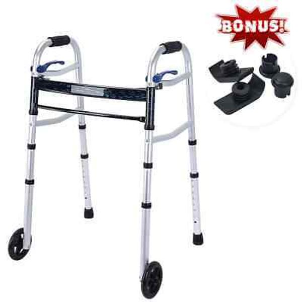 Trigger Release Compact Folding Walker for Seniors with 5" wheels