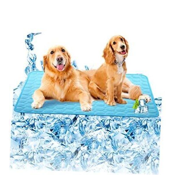 SOMOYA Dog Self Cooling Mat Pet Washable Cooling Pads Blanket Medium Blue