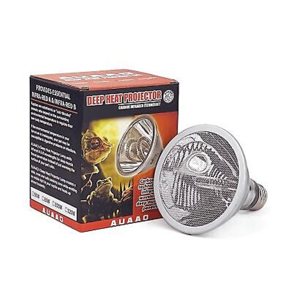 50W Reptile Heat Lamp with A & B Wavelengths, Perfect for Basking & Healthy Pets