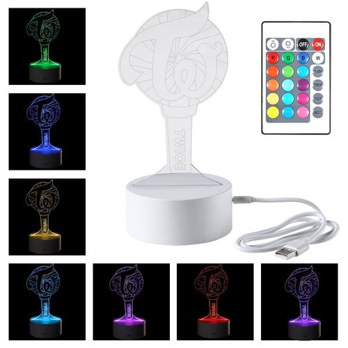 YX&ST Twice 16 Colors LED Night Light with Remote Control USB Acrylic Home Room Decoration
