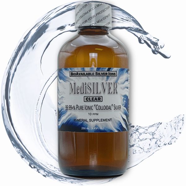 MediSILVER® CLEAR Immunity Booster True Free-Ionic Silver Ag++ Nutrient: 250 mL
