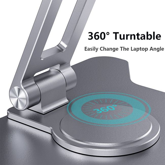 Laptop Stand 360° Rotating Read Book Holder For MacBook Air Aluminum  Foldable Notebook Stand Laptop