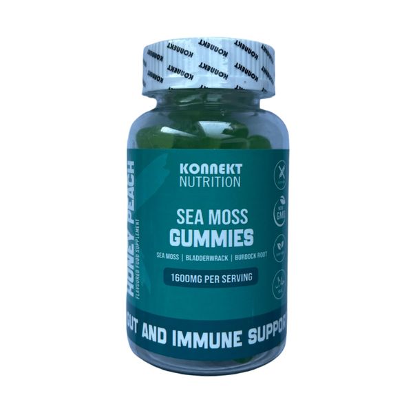 Sea Moss Gummies, Natural Immune System and Gut Support, with Organic Bladderwrack & Burdock Root, 1600mg per serving - 60 Gummies