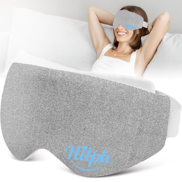 Hilph Heated Eye Mask for Dry Eyes, Adjustable Blepharitis Eye Mask Microwave Activated Warming Eye Mask Moist Warm Eye Compress Treats Styes, Puffy Eyes, Dark Circles -Include a Pouch