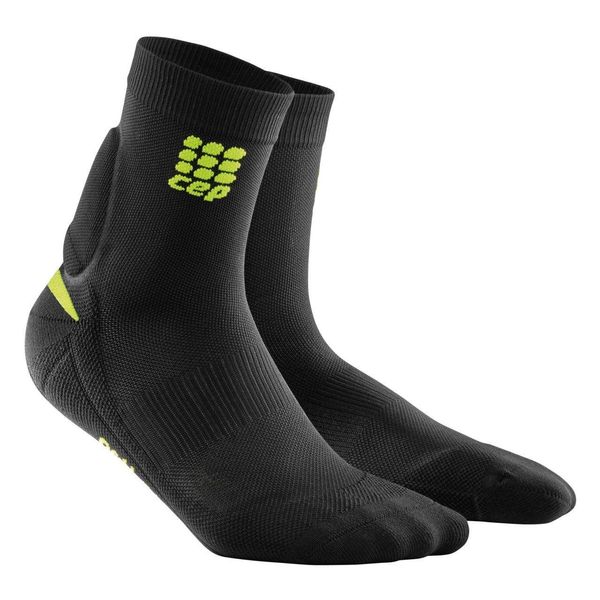 CEP Ortho+ Achilles Support Short Socks, Black/Green, Men, Size 4