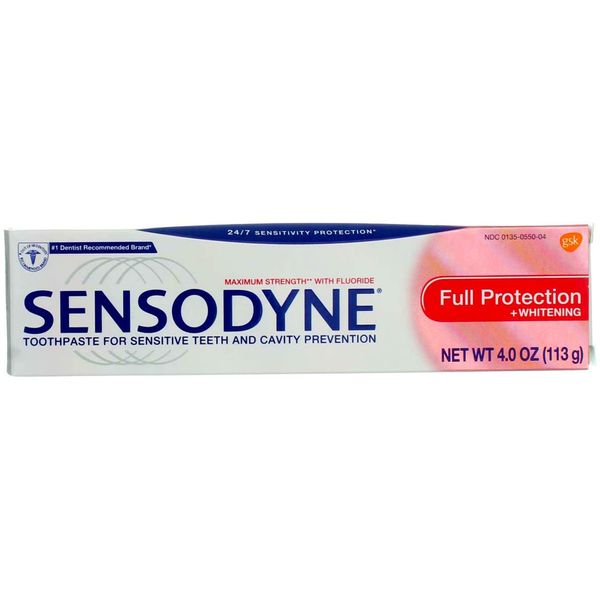 Sensodyne Maximum Strength Anticavity Toothpaste for Sensitive Teeth With Fluriode And Cavity Proctection, Full Protection - 4 Oz