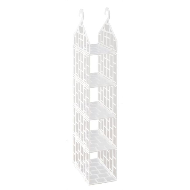 MISM UMU Hanging Rack, Slim, 5 Tiers, White, No Assembly Required, Storage, Shelf Sheet Included