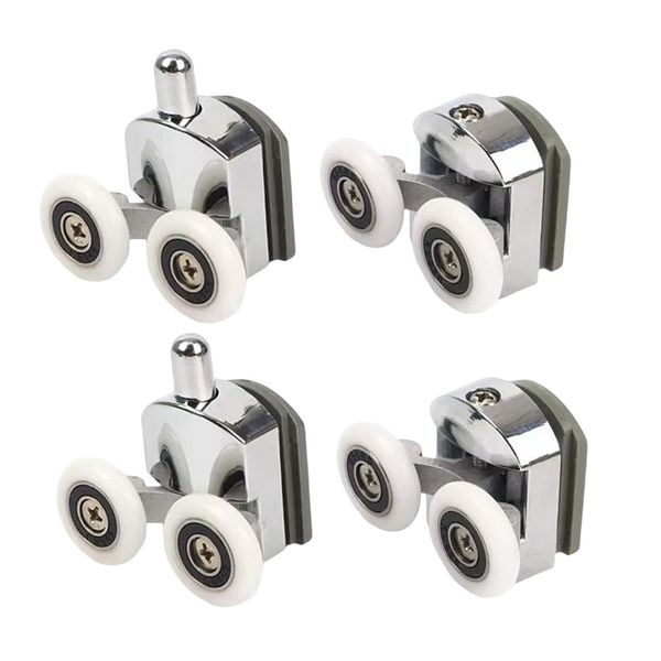 Set of 4 Double Shower Door Rollers/Runners/Guides/Wheels diameter 25mm (Model-B)