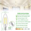6x B11 E12 Base 60W Equivalent LED Candelabra Decorative Candle Light Bulbs
