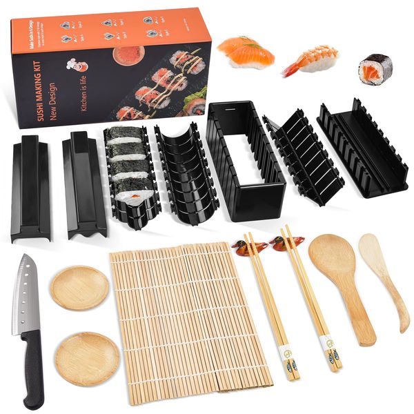 AYIYUN 17 in 1 Sushi Making Kit, Sushi Maker Sushi Tool, Easy DIY Sushi Maker Tools with Bamboo Sushi Rolling Mats, DIY Sushi Roller Tool for Home Beginners