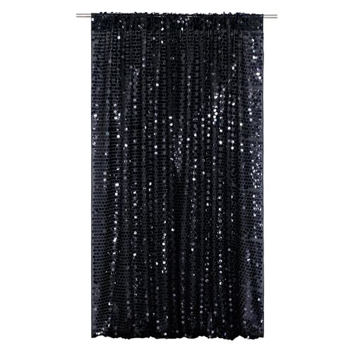 Black Sequin Backdrop 4ftx7ft Big Payette Shimmer Backdrop Curtain for Birthday Party Baby Shower Decorations