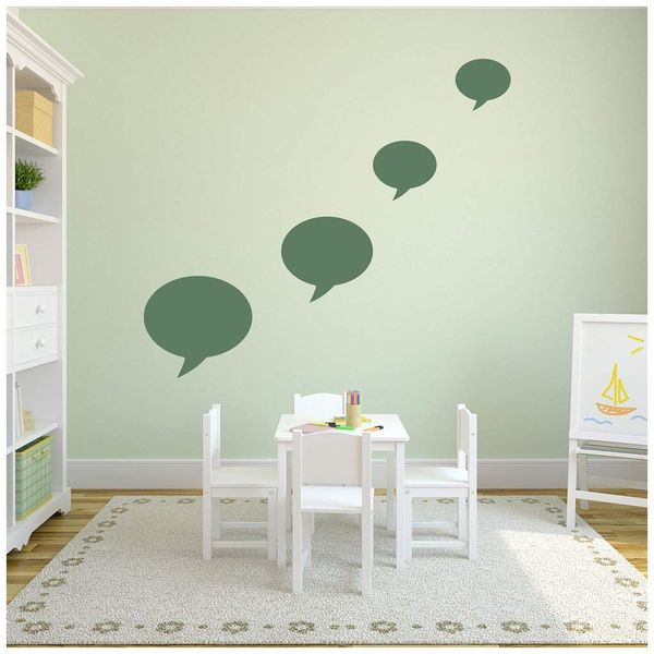 azutura Speech Bubble Circular Shape Wall Sticker Pack Gold Metallic