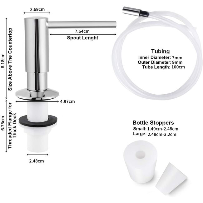 SAMODRA Liquid Soap Dispenser Brass Soap Dispenser Extension Tube Kit For  Kitchen Accessories Bathroom Metal Built In Liquid Soap Detergent  Dispensers