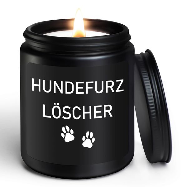 LUXHOMY Geschenk Hundehalter, Lustige Duftkerze mit Spruch für Hunde Besitzer Liebhaber, Geschenke für Hundebesitzer, Hund Candle, Hundefurz löscher - Schwarz