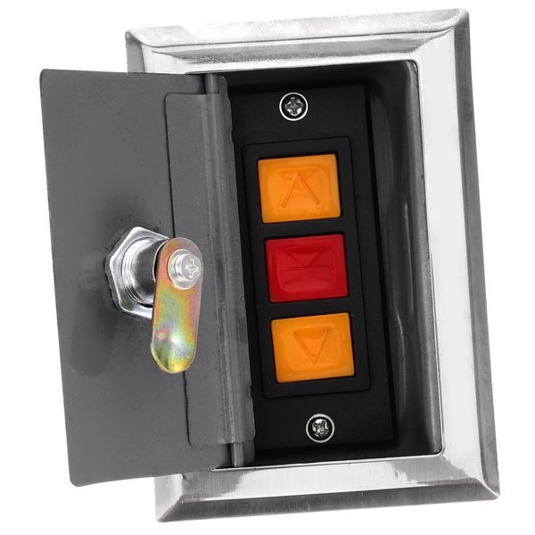 HOMSFOU Box Rolling Shutter Door Switch Box Push Button Control Gate Opener Push Button Select Momentary Button Pusher Outdoor