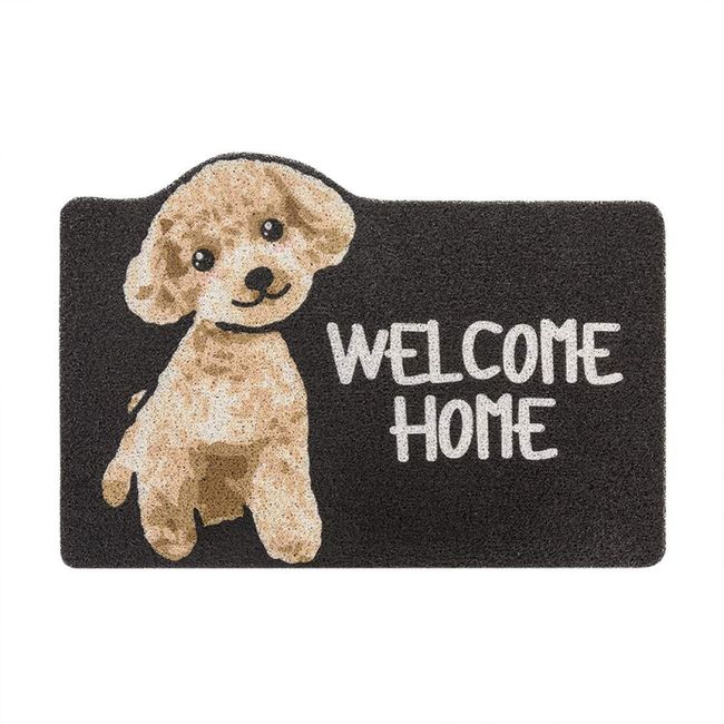 PLANSAND Entrance Mat, Outdoor, Indoor, Cat Pattern, Dog Pattern, Animal Pattern, Cute, Stylish, Water Washable, Anti-Slip, Abrasion Resistant, Dirt Removal, Carpet,