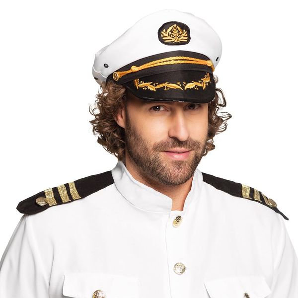 Boland 44372 Captain Jonah Hat, White/Black/Gold, One Size