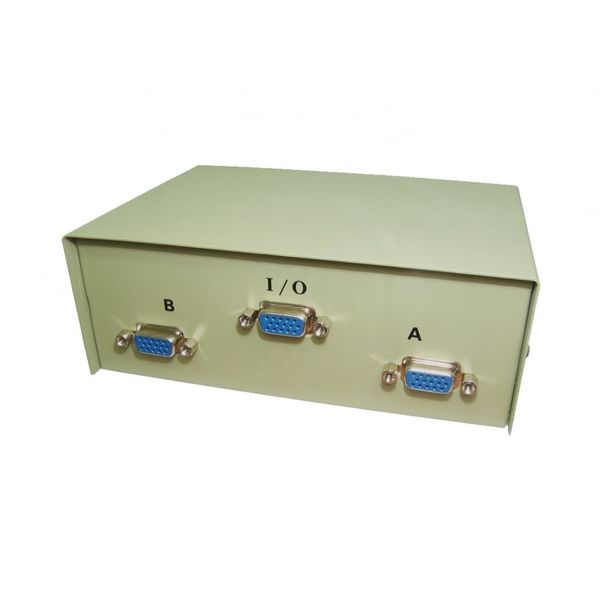 Aquarius 2 Port/Way VGA Manual Mechanical Switch Box with Push Button Actuator