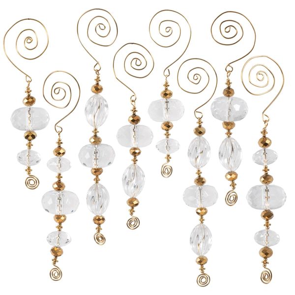 Solid Oak Christmas Ornament Kit - Crystal/Gold Icicles