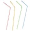 Comfy Package, Flexible Disposable Plastic Drinking Straws - 7.75" High - Assorted Colors Striped [400 Pack]