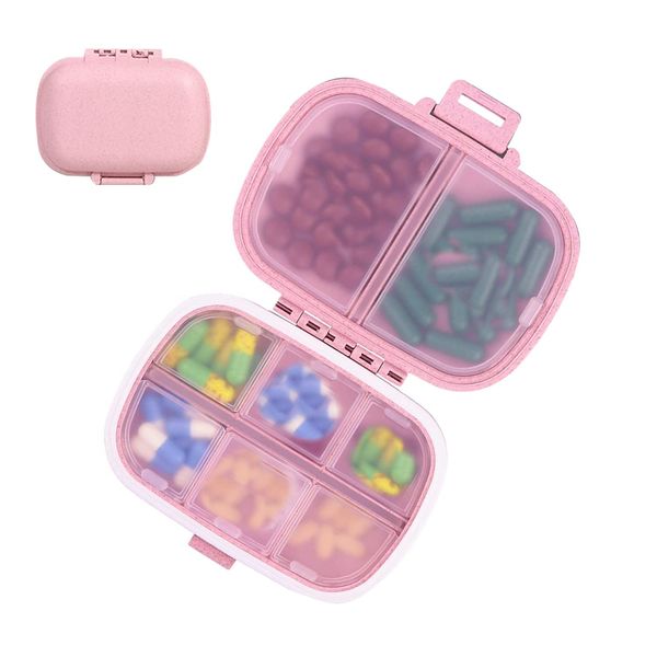 Tablettenbox 7 Tage Klein,Pillendose Klein,Handlicher und Feuchtigkeitsbeständiger Medikamentenbox,BPA Frei,Heim Reisen Geschäftsreise Essential Pillenbox (Rosa)