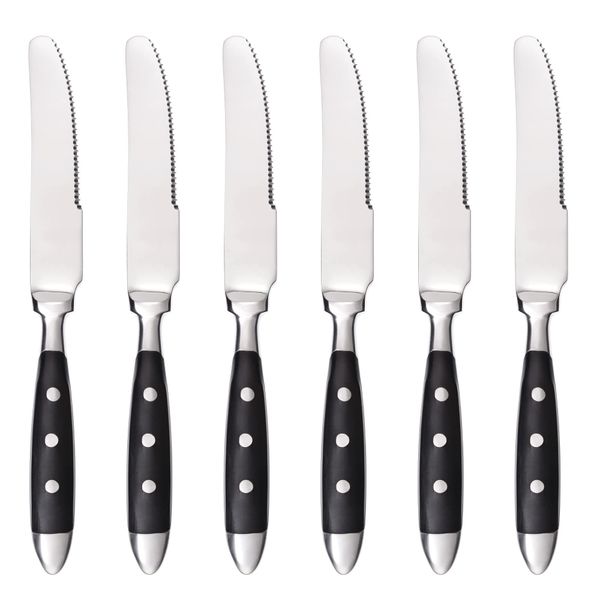 GRÄWE Nuremberg Series Dessert Knives, Set of 6, Black Handles