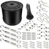 164FT Vinyl-Coated 304 Stainless Cable Outdoor String Lights Hanging Kit