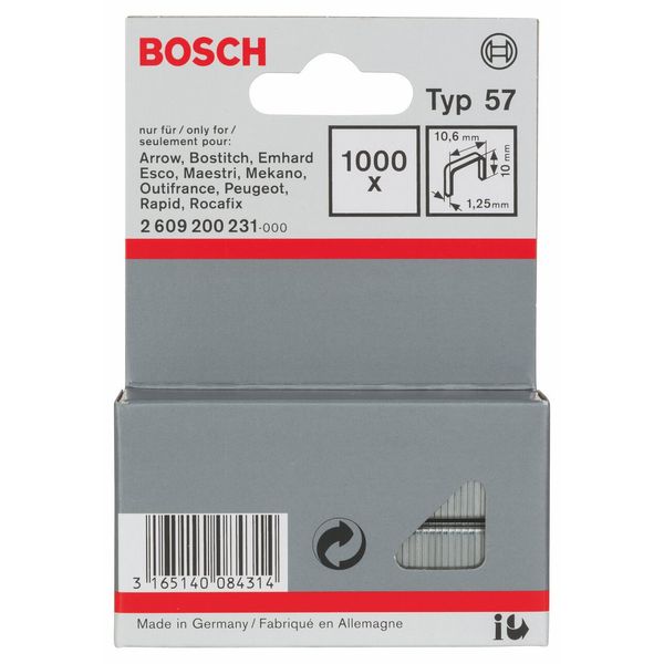 Bosch Accessories 1000pcs Flat Wire Clip Type 57 (Multi-coloured, 10 x 10.6 x 1.25 mm, Hand-operated, 0.3 pounds)